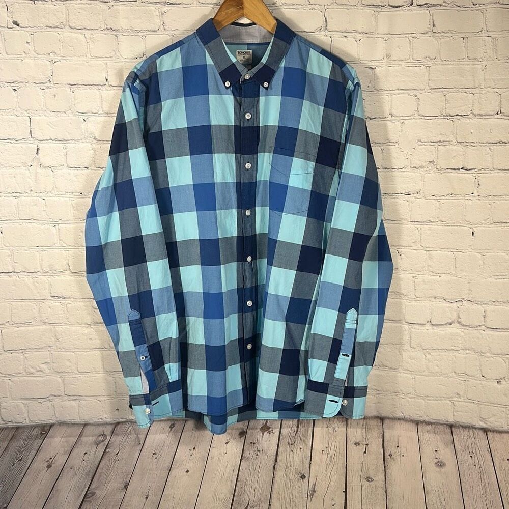 Bonobos Mens Slim Fit Blue Button Down Long Sleeve Shirt size XL